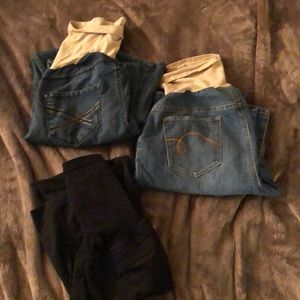 3pieces maternity pieces two jeans one skirt